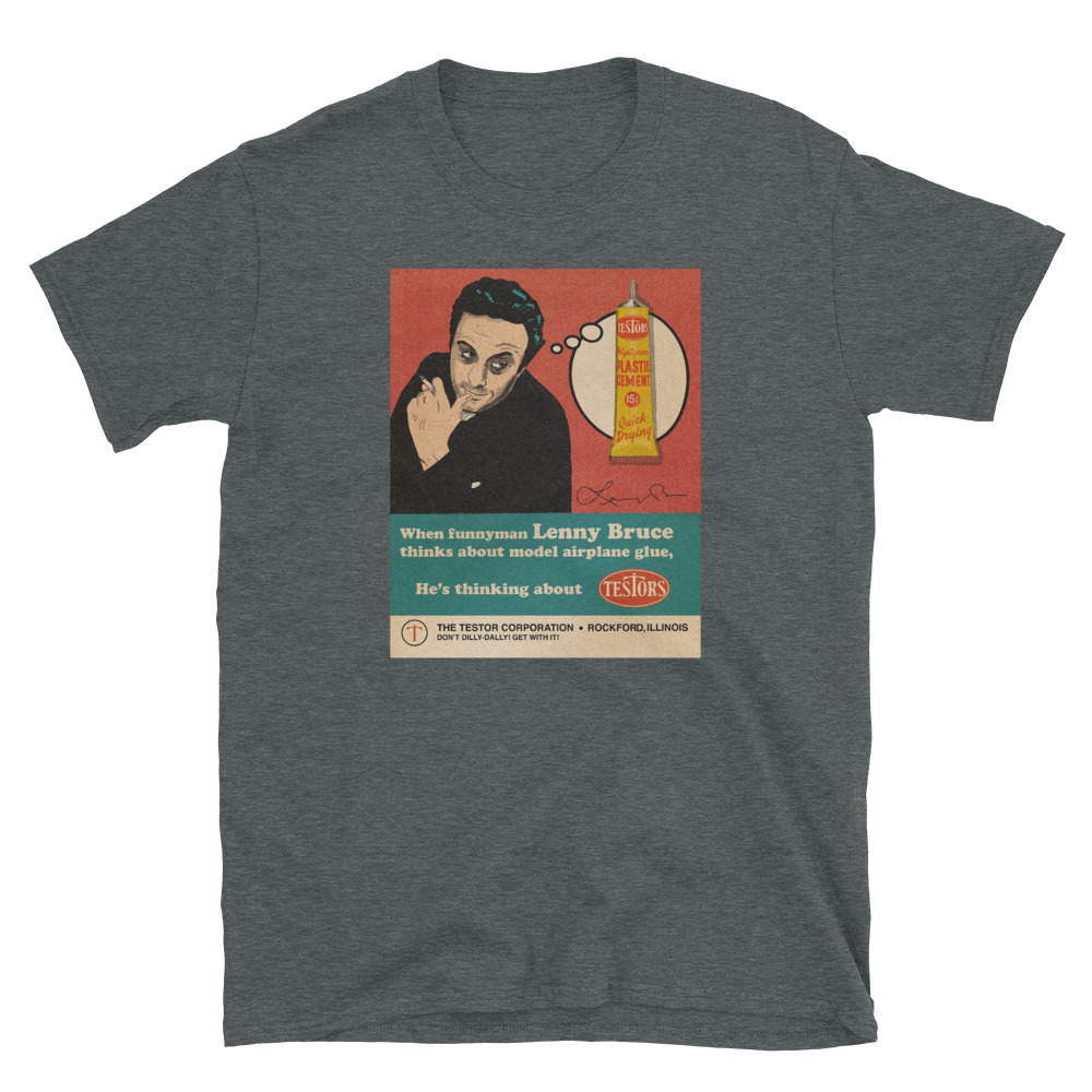 Lenny Bruce for Testors Airplane Glue Short-Sleeve Unisex T-Shirt